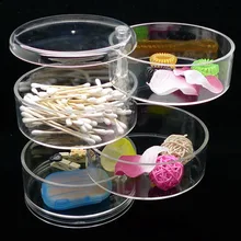 360-grad-drehende Kreis Transparent Kunststoff Schmuck Kosmetik Desktop Aufbewahrungsbox Make-Up Veranstalter Weihnachten Freundin Geschenk
