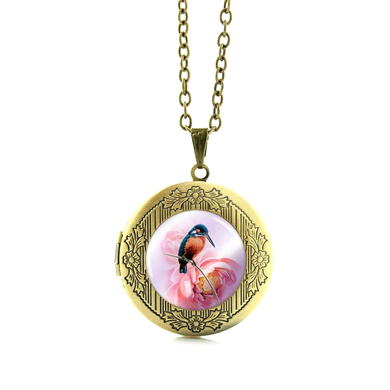 Милый зеленый медальон Колибри ожерелье модный Пингвин журавли Лебедь любовь птицы кулон ожерелье ювелирные изделия для женщин Свадьба N731