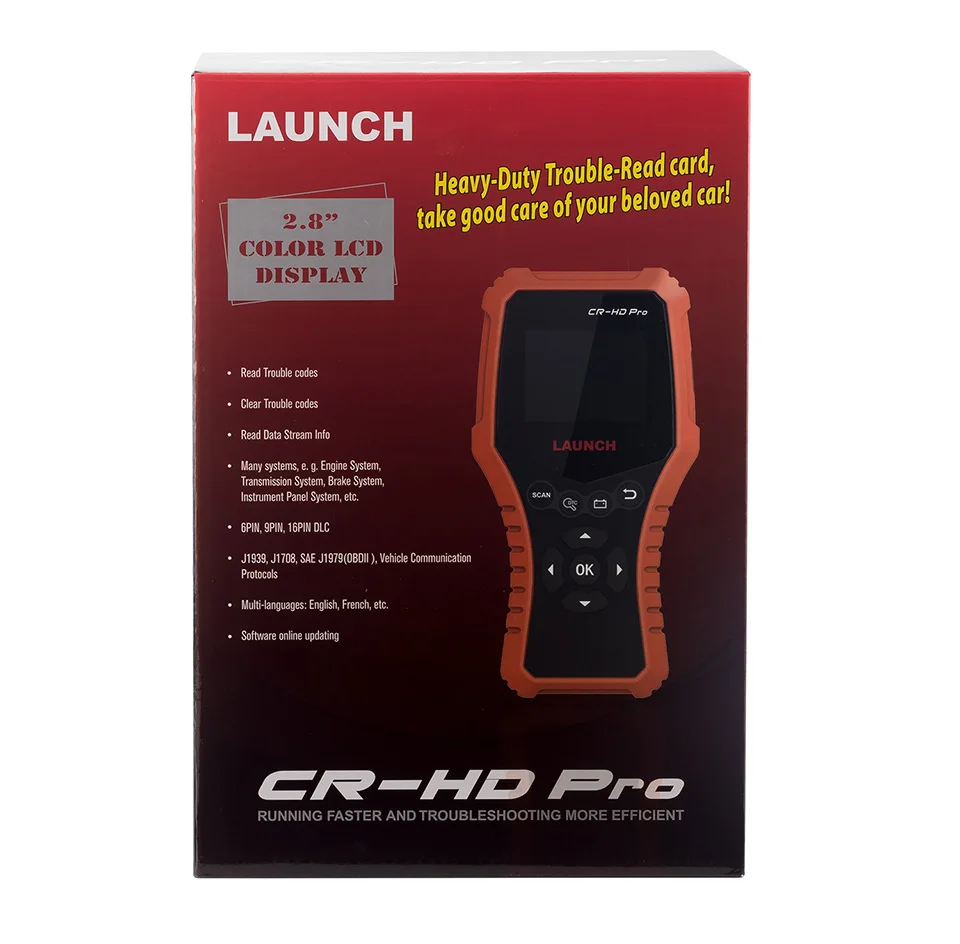 Launch X431 CR-HD Pro 12 В автомобиль 24 в грузовик diangnostic Инструмент Полный obd2 код ридер аккумулятор сканера напряжение тест pk CR3001 CR319