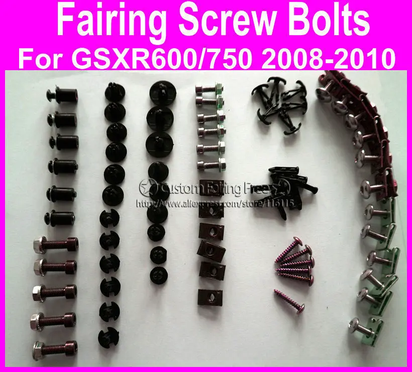 

motorcycle screw bolts kit for Suzuki GSXR 600 750 2008 2009 2010 black fairing dag screws gsxr600 750 coupling bolt set