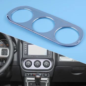 

CITALL Car Chrome ABS Air Condition Adjust Switch Button Control Knob Cover Frame Trim Sticker Fit For Jeep Compass 2011- 2016