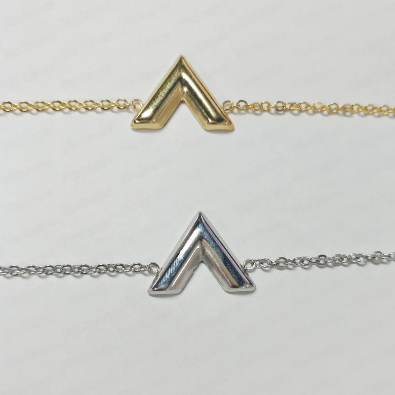 Nextvance простые V браслеты с буквами золотые серебряные звенья цепи браслет для влюбленных пар Подарочный Шарм ювелирные изделия
