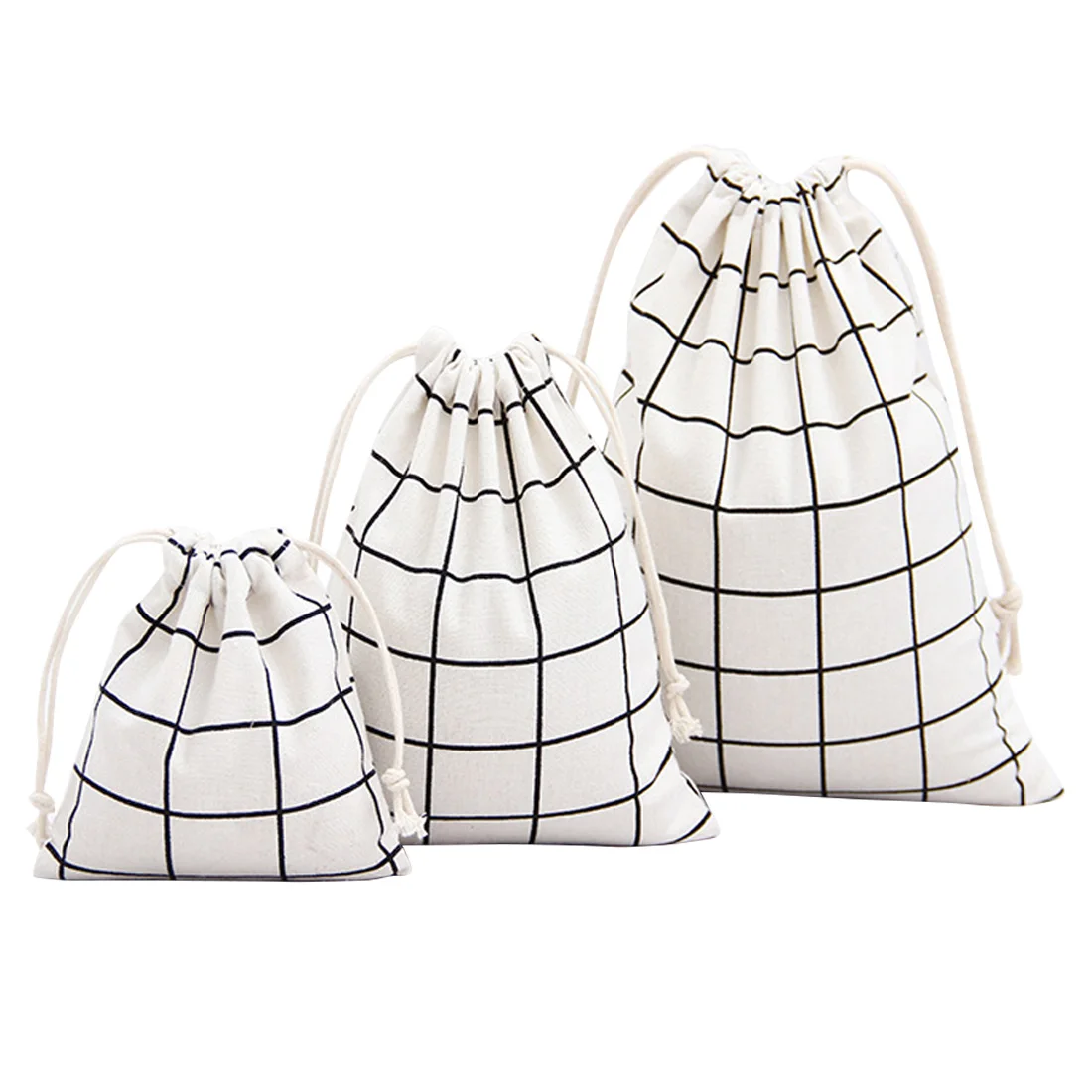 بسيطة شبكة القطن الكتان النسيج السفر الرباط حمل التخزين مقسم حقيبة حقيبة للملابس الداخلية لعبة حقيبة التخزين 1 قطع