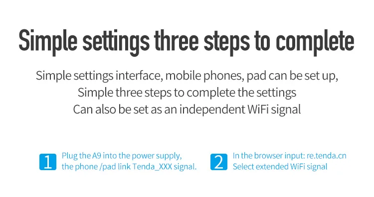 Tenda A9 300 Мбит/с WiFi ретранслятор, идеальный партнер беспроводного Wi-Fi роутера беспроводной расширитель диапазона Wi-Fi усилитель сигнала