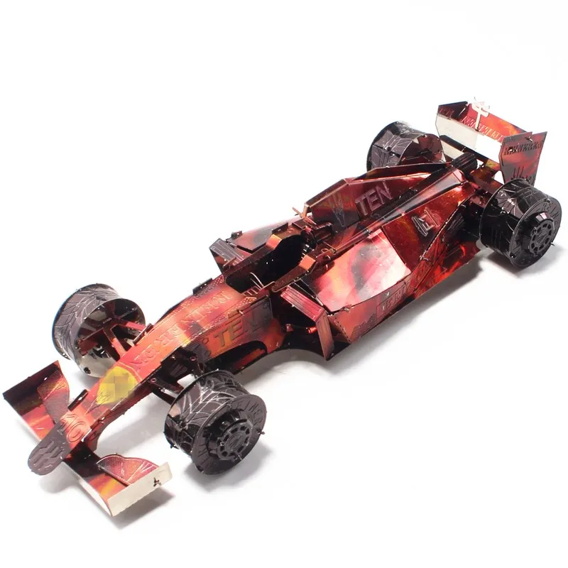 F1-F10 3D металлические головоломки Racing головоломки Нержавеющая сталь DIY сборки автомобиля модель обучения Развивающие игрушка детская