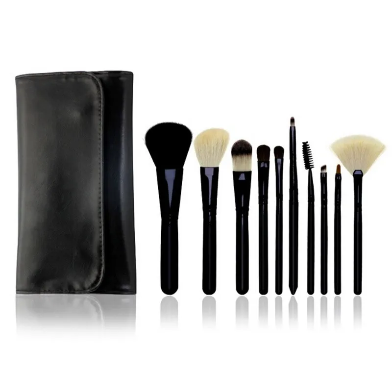 

N2017 10pc Foundation Shadows Eyeliner Lip Make Up Tool Pouch Bags Makeup Brushes Set Pro Cosmetic Brush Eyebrow