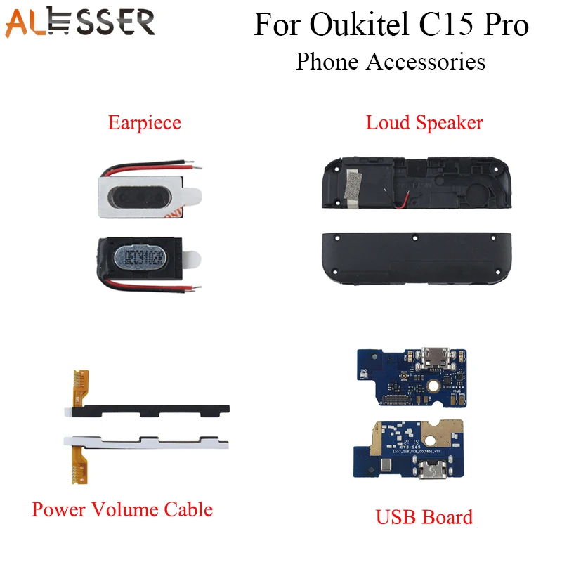 

Alesser For Oukitel C15 Pro USB Plug Charge Board Eapiece Fixing Part For Oukitel C15 Pro Loud Speaker Power Volume Cable Phone