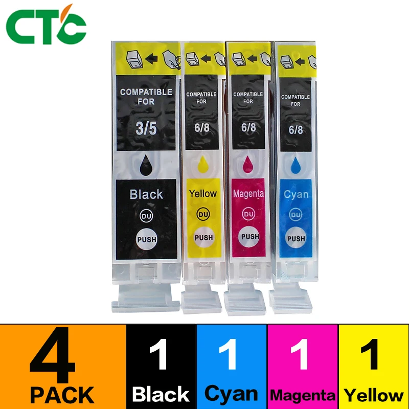 

4x Ink PGI-5BK CLI-8 C/M/Y with Chip Ink Compatible Compitalbe for Canon PIXMA iP3300 iP3500 MP510 MP520 Printer