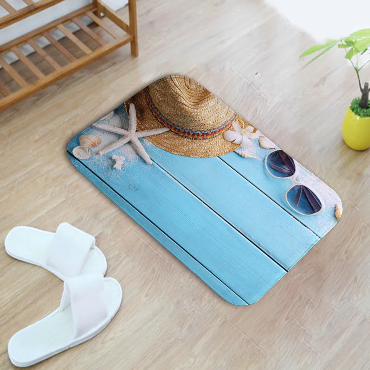 Shell Beach Printed Door Mats Outdoor Microfiber Hallway Corridor Mats