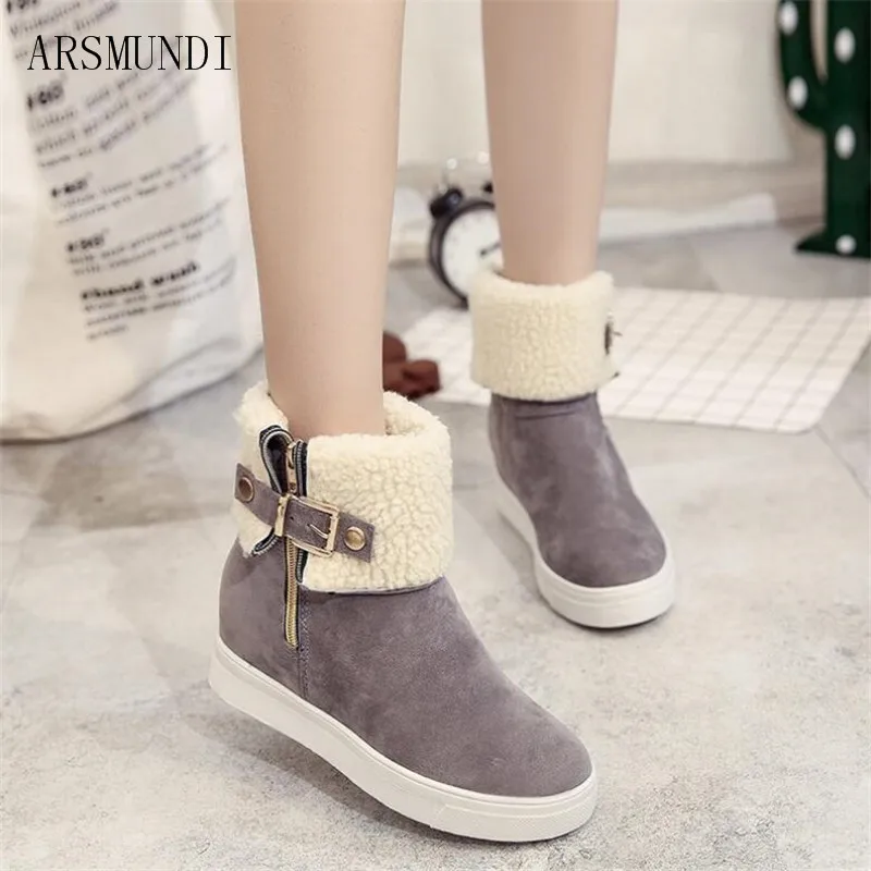 

ARSMUNDI 2018 Winter new tube female cotton shoes flat casual female boots warm snow boots two wear female cotton boots L109