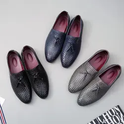 2019 Новый воздухопроницаемая комфортная обувь роскошные мужские мокасины с кисточками ткань Мужская обувь на плоской подошве Для мужчин