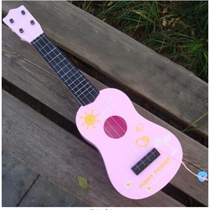 Ребенок 21 дюймов 4 струны игрушечный музыкальный инструмент Детская гитара игрушка обучение и учебное укулеле подарок