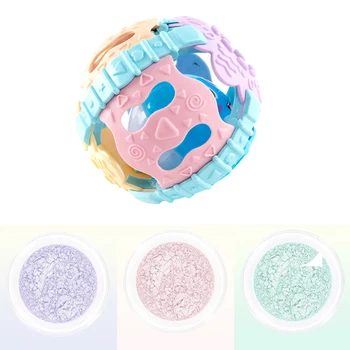 

Hollowed Educational Toy Funny Intelligence Hand Grip Teether Grasping Ability Soft Training Gift Musical Ball Kids Baby Rattles