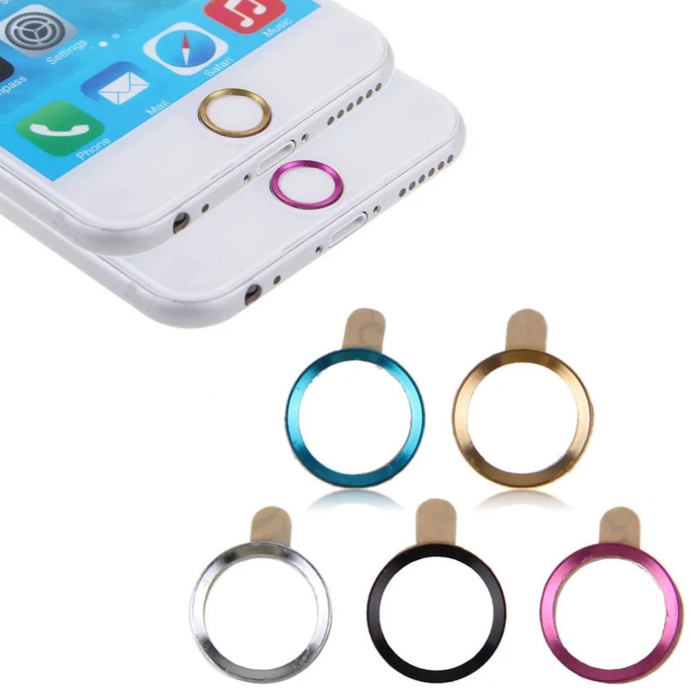 Good Iphone 6 Home Button Design Part - 5: 5x Aluminium Home Button Circle Ring Stickers Cover Sticker For IPhone 6 Mix Colors In Mobile