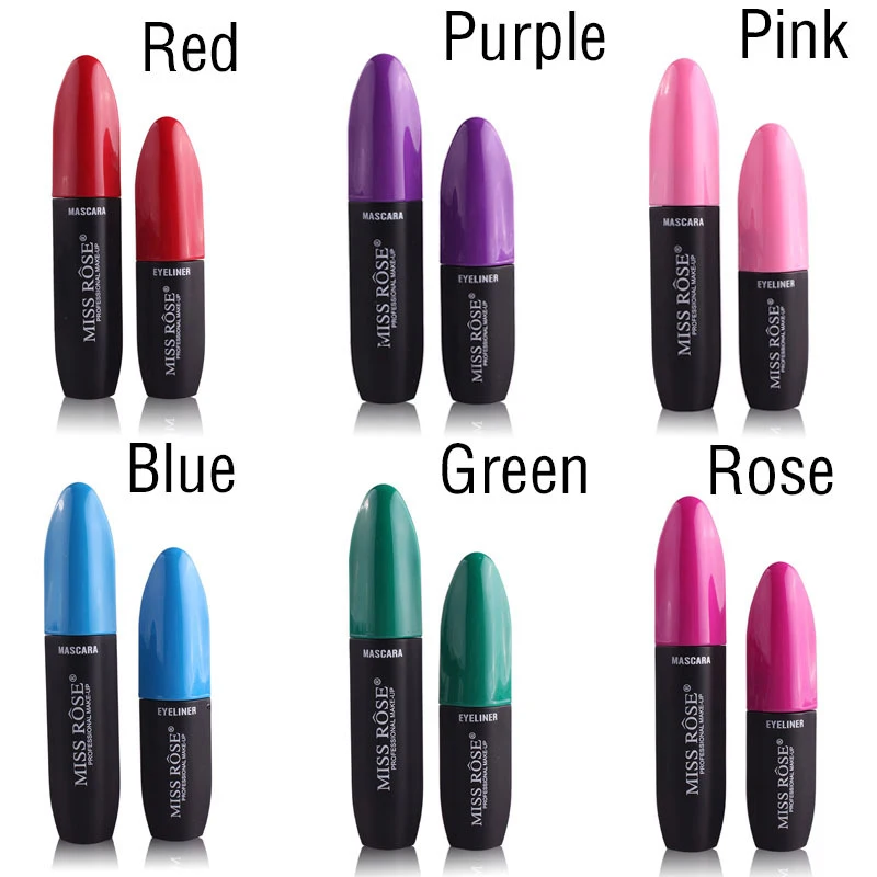 

2Pcs rose pink Professional Eye Makeup Combination High Quality 2Pcs/SetsColor Colorful Mascara Cosmetic Suit