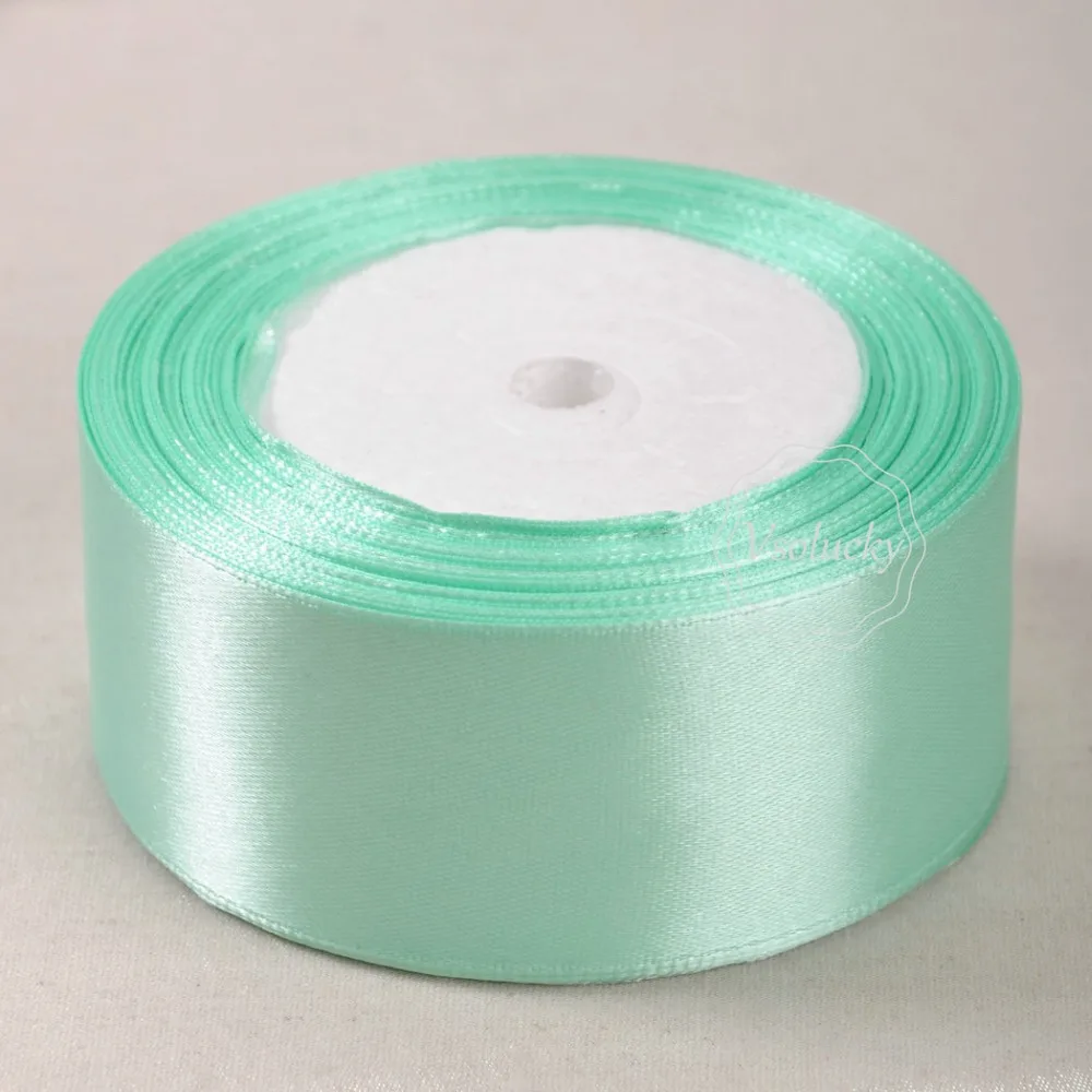 Лента атласная мятно зеленая 25 ярдов 1 5 дюйма 38 мм рулон|25 yard|38mm satin ribbonsatin ribbon sashes |