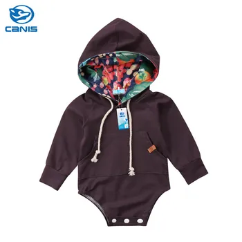 

Newborn Baby Boy Girl Floral Hoodies Romper Jumpsuit Outfits Set 0-18M