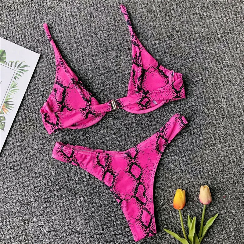 

Hot Women Leopard Printed Bikini Set 2019 New Low Waist Push-up Bikini Set Swimsuit Summer Sexy Swimwear Beachwear Bathing Suit