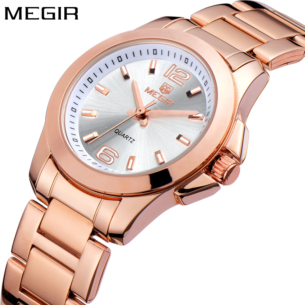 MEGIR Brand Luxury Fashion Rose Gold Ladies Watch Women Quartz Women Stainless Steel Watches Wrist Watch Girls Relogio Feminino MEGIR Brand Luxury Fashion Rose Gold Ladies Watch Women Quartz Women Stainless Steel Watches Wrist Watch Girls Relogio Feminino