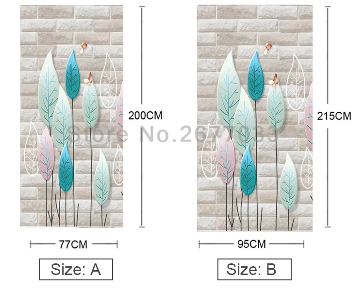 2 шт./компл. 3D стерео абстрактные Дерево Узор двери наклейки росписи ПВХ Самоклеящиеся обои Гостиная Спальня двери Декор наклейки