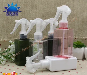 

150ml pretty colors square PET trigger spray bottle with clear sprayer gun.watering spray bottle,toilet water refillable bottle