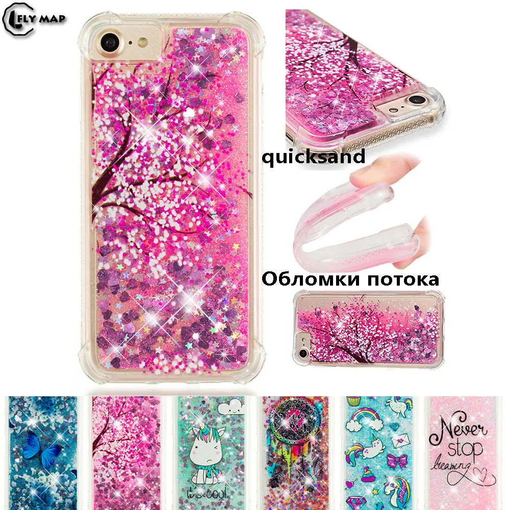 Glitter Stars Phone Cover for Apple iPhone 6 6S A1549 A1586 A1589 A1690 A1688 A1699 Dynamic Liquid Debris Quicksand Back Case |