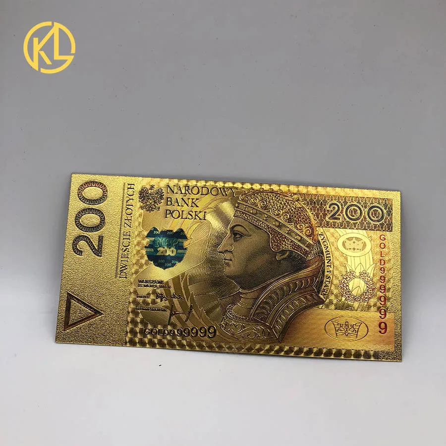 2x unised 1994 Edition Poland Currency Zloty Gold Banknote 500PLN для partriotism ремесла коллекции - Цвет: PLN200-2017-C