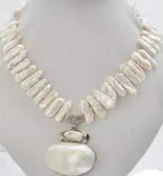 Женский подарок пресноводные ювелирные изделия естественная Аномальная форма белый жемчуг ожерелье