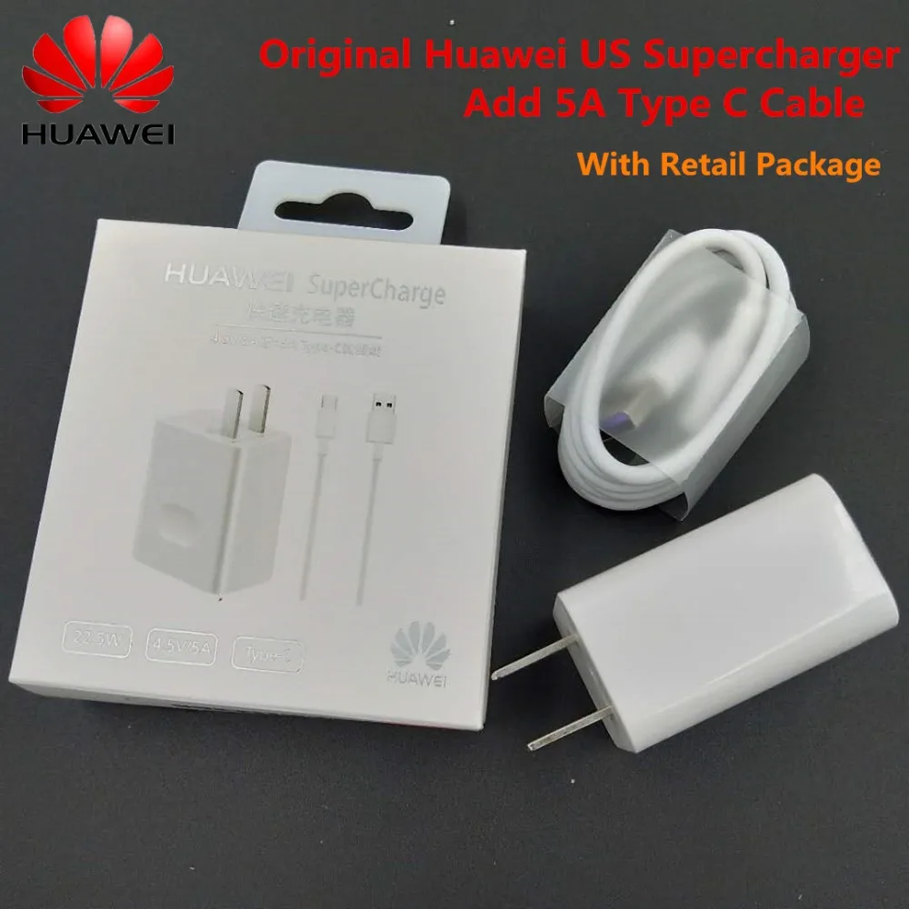 Original HUAWEI Supercharge USB Fast Charger 5V/4.5A Type C Data Cable