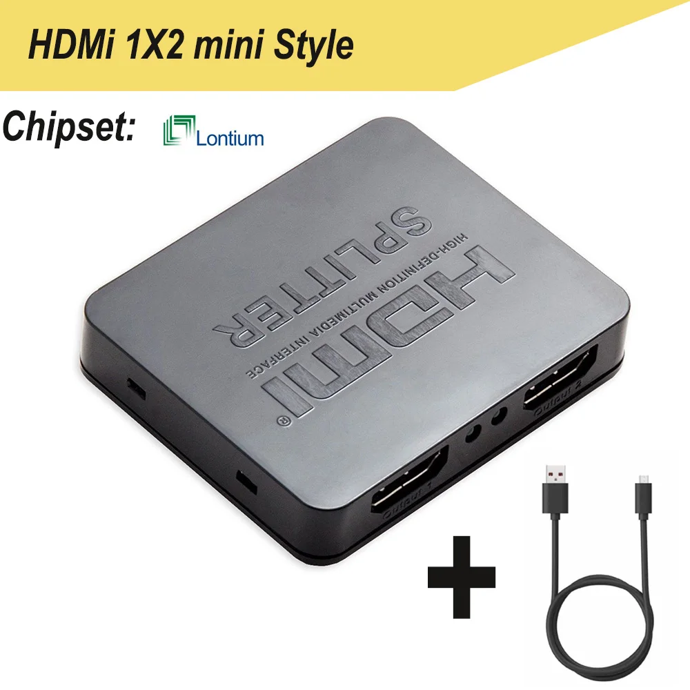 Hdmaters 4K HDMI разветвитель 1X4 HDMI 1,4 V разветвитель 1X2 с блоком питания для HDTV DVD STB PC ноутбука - Цвет: 1X2 mini Style