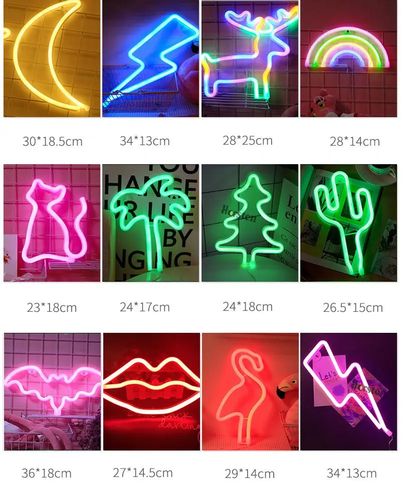 Rainbow Led Neon Light Sign Holiday Xmas Party Wedding Decorations Kids Room Home Decor Flamingo Moon Unicorn (4)