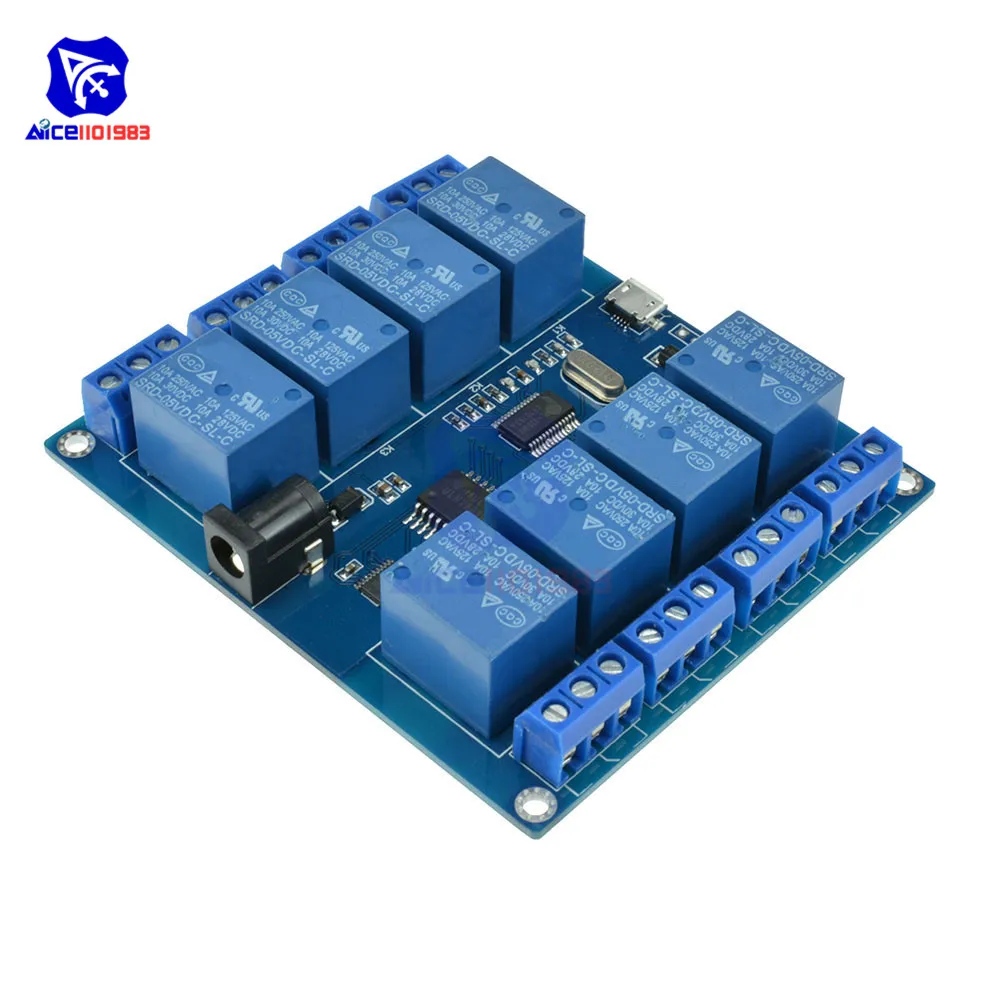 DC 5V 10A 8 канальный модуль Micro USB для ПК верхний компьютер ICSE014A управление