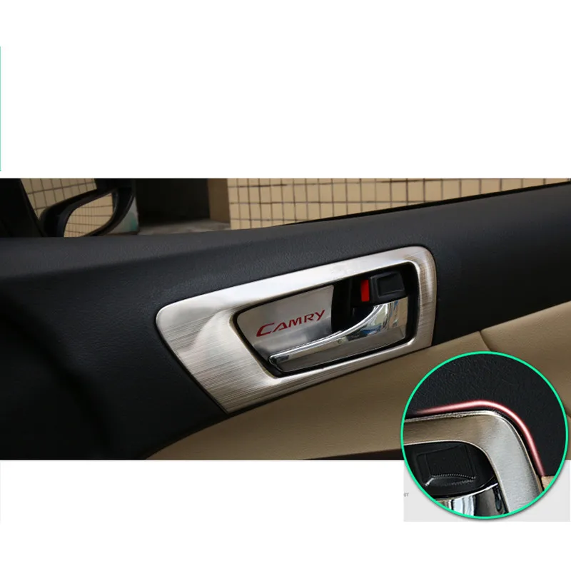 Для Toyota Camry авто часть внутренняя дверная ручка Крышка Интерьер протектор дверной ручки из нержавеющей стали 4 шт. в комплекте
