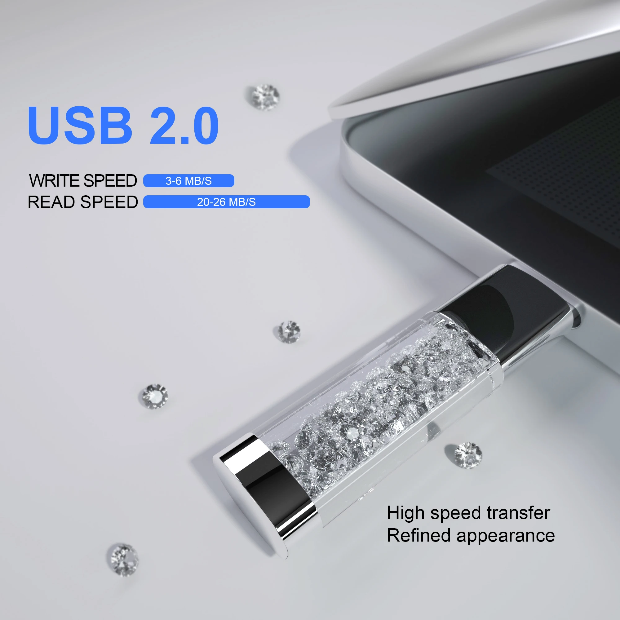 Usb флеш накопитель TECHKEY 64 ГБ карта памяти 32 16 8 4 Гб блестящие стразы подарок|64gb