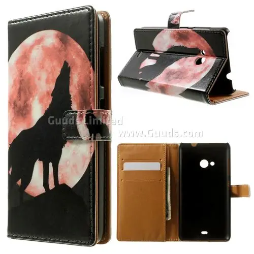 Moon Wolf кожаный чехол-бумажник для microsoft Lumia 535/для 535 Dual SIM Nokia бесплатная доставка |