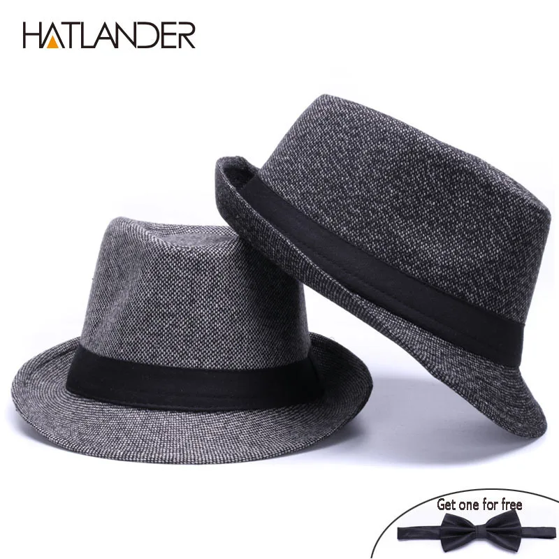 Мужская винтажная шляпа трилби от бренда HATLANDER осенне зимняя Кепка в стиле джаз