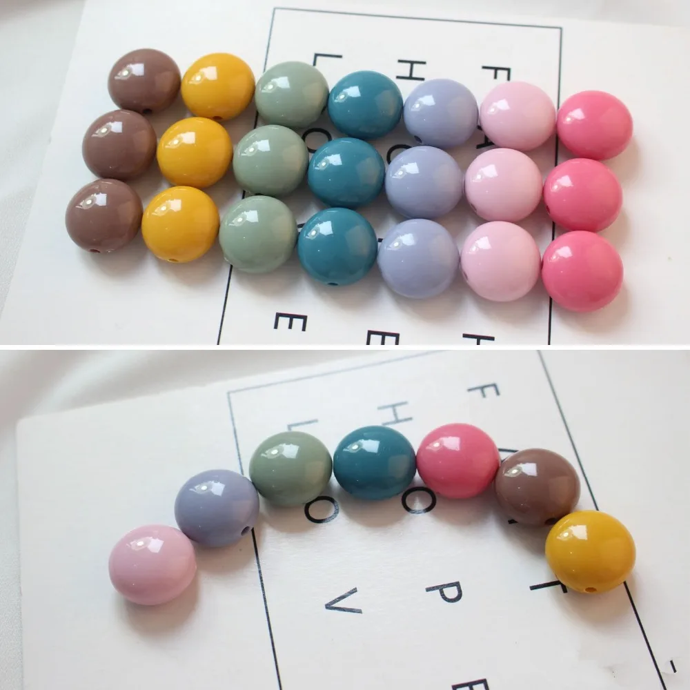 

New style 50pcs/lot 18mm color print geometry rounds shape resin beads with holes diy jewelry earring/bracelet pendant accessory