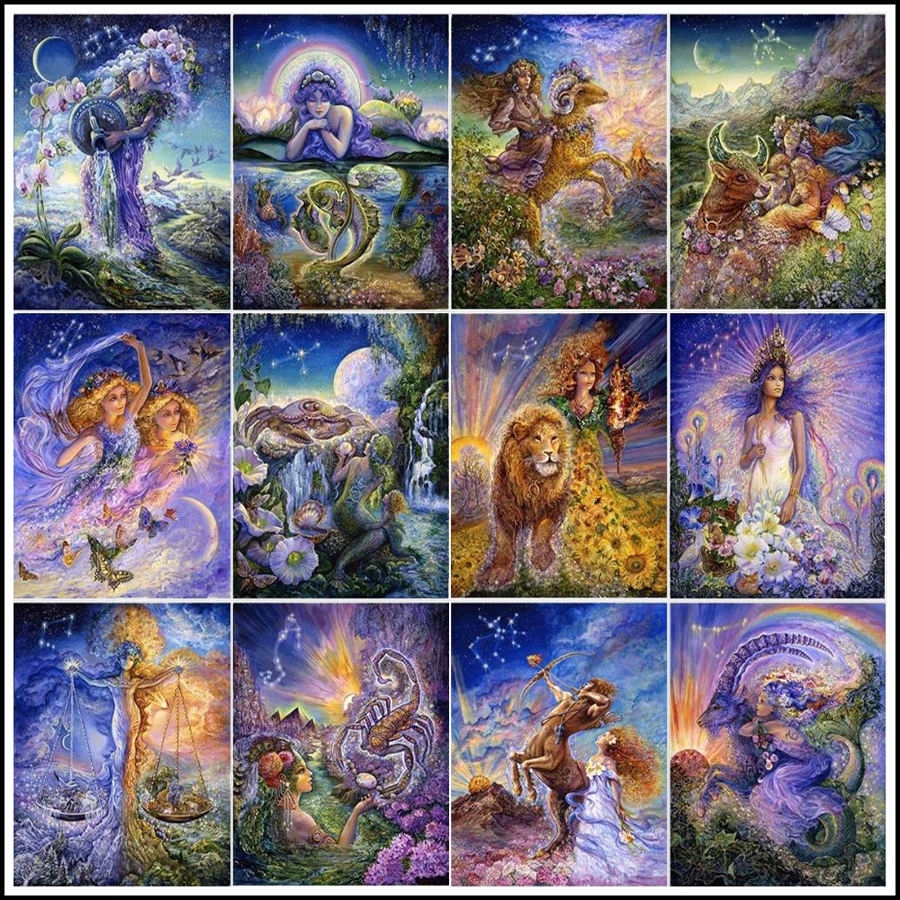 

12 Myth Constellation 3D DIY Diamond Painting Rhinestones Mosaic 5D Diamond Embroidery Home Decoration Full Square