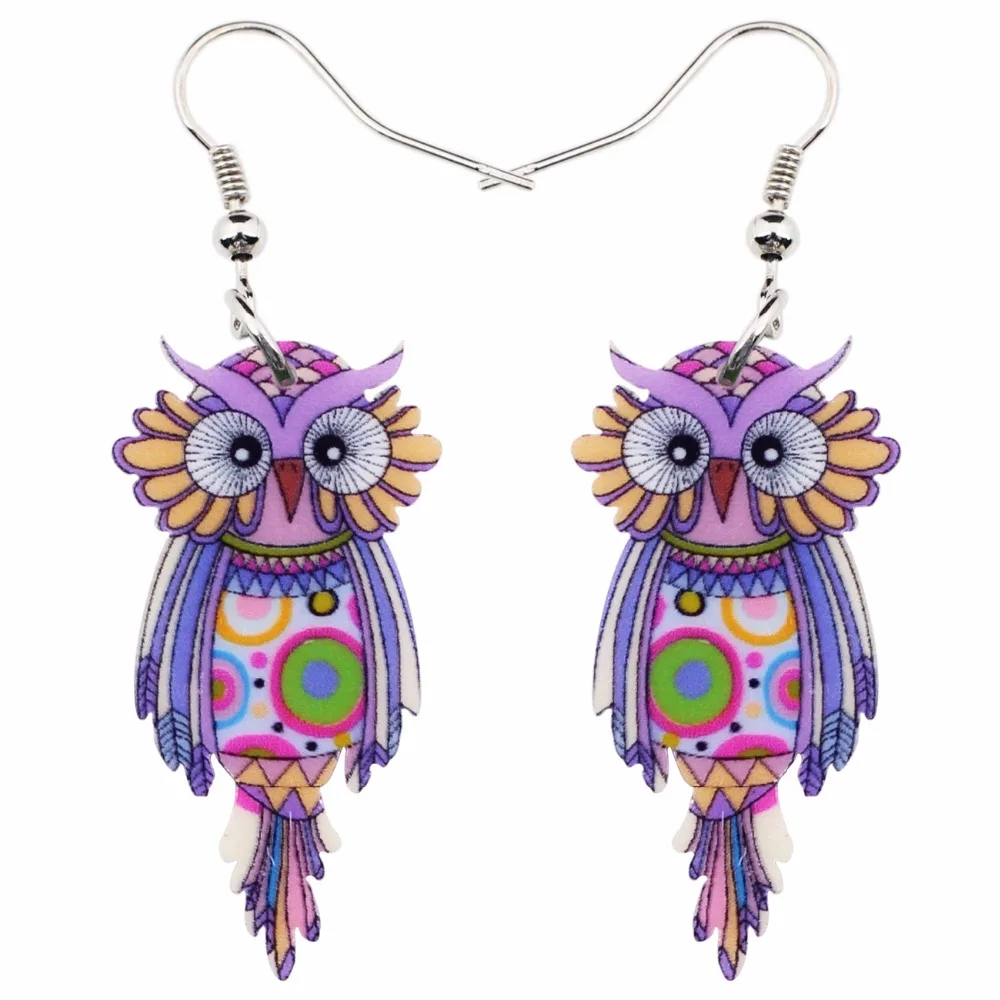 Animal Acrylic Stud Dangle Drop Owl Birds Big Long Earrings Bonsny Girls Women Teens KIDS Anime Gift stud earrings,dangle earrings,animal earrings,acrylic earrings