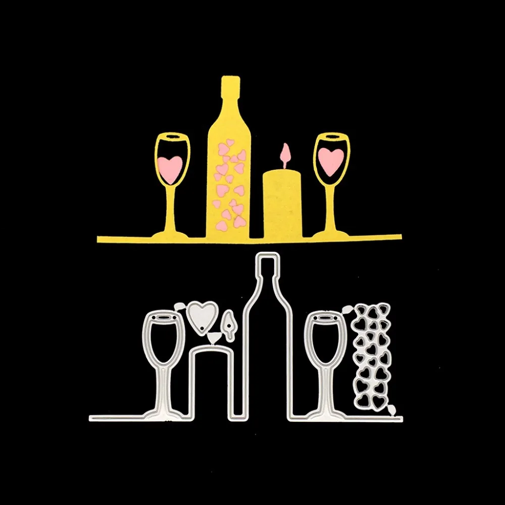 

Wine Bottle Metal Cutting Dies Stencil DIY Scrapbooking Album Stamp Paper Card Embossing Crafts Decor