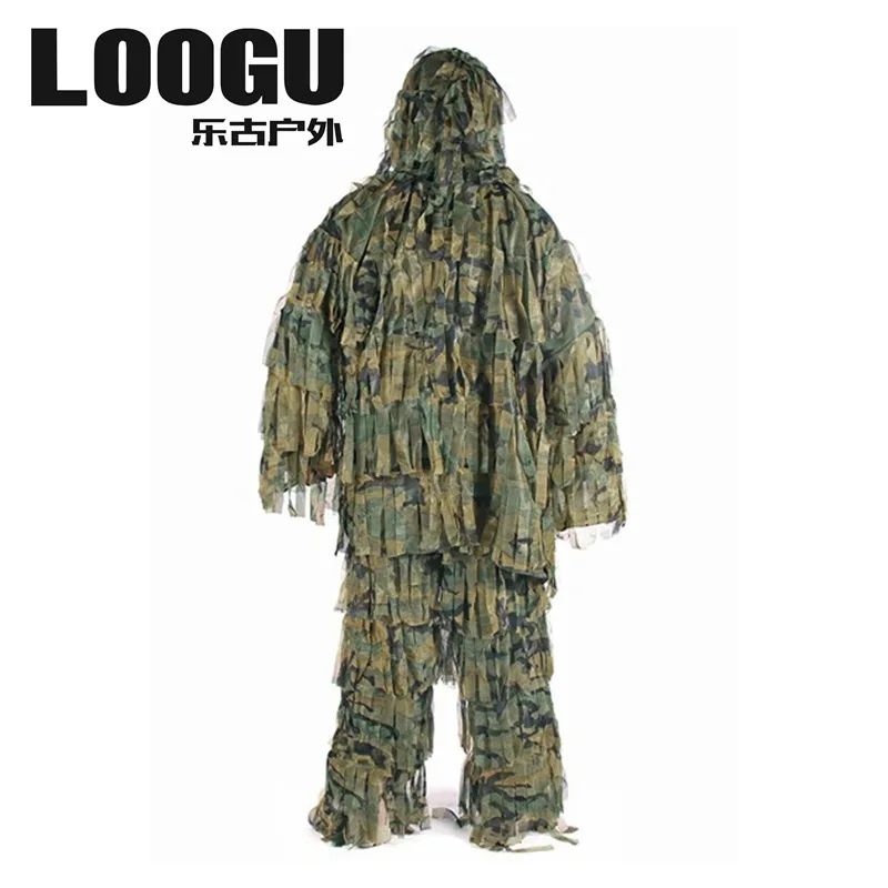 Камуфляжный костюм LOOGU армейский для охоты с 3D листом одежда снайперов|sniper