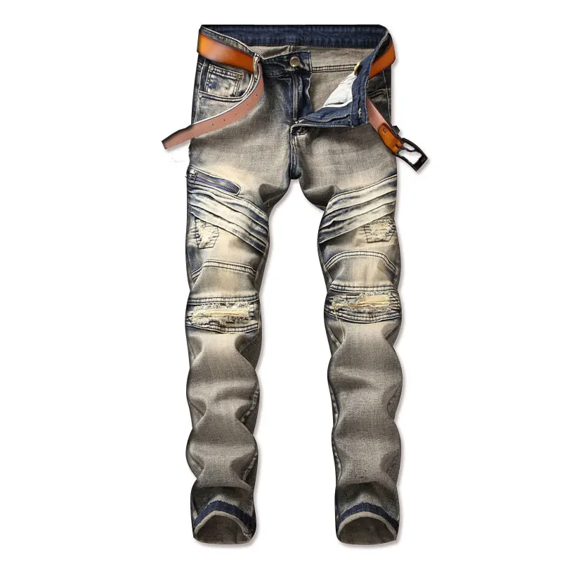 distressed jeans with patches