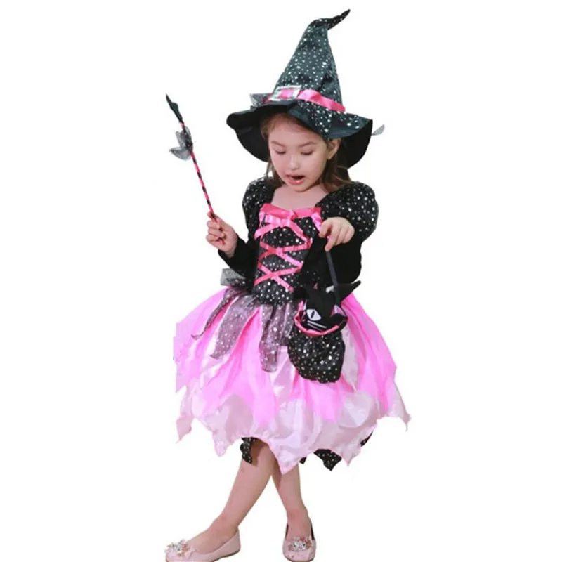Детский светодиодный светильник для девочек; костюм ведьмы; детское светящееся платье для костюмированной вечеринки; нарядное платье для карнавала, вечеринки, Хэллоуина, Рождества