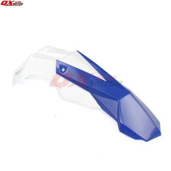 

White+Blue Universal Motorcycle Front Fender Cross Motos Dirt Bike Fenders For DRZ KX YZ WR XR CRF RMZ KLX