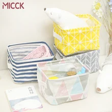 Cesta de almacenamiento de escritorio plegable MICCK caja de almacenamiento de artículos diversos ropa interior organizador de cosméticos pañuelo con pedrería Almacenamiento de calcetines bolsas de cesta