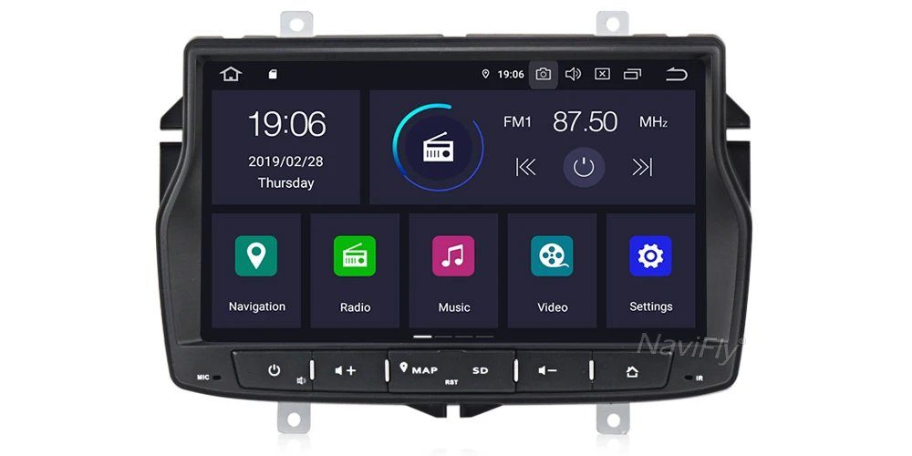 Sale Navifly android 9.0 Car dvd multimedia player radio audio For Lada Vesta 2015-2018 with GPS Navigation IPS DSP SWC WIFI USB SD 17