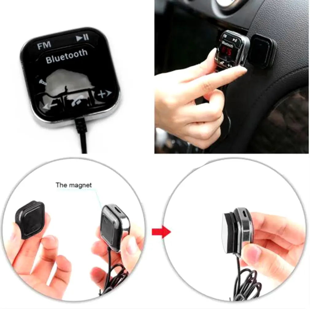 Автомобильный аудиоприемник с микрофоном Handsfree FM передатчик Мини приемник Поддержка TF карты с двойной зарядное устройство usb