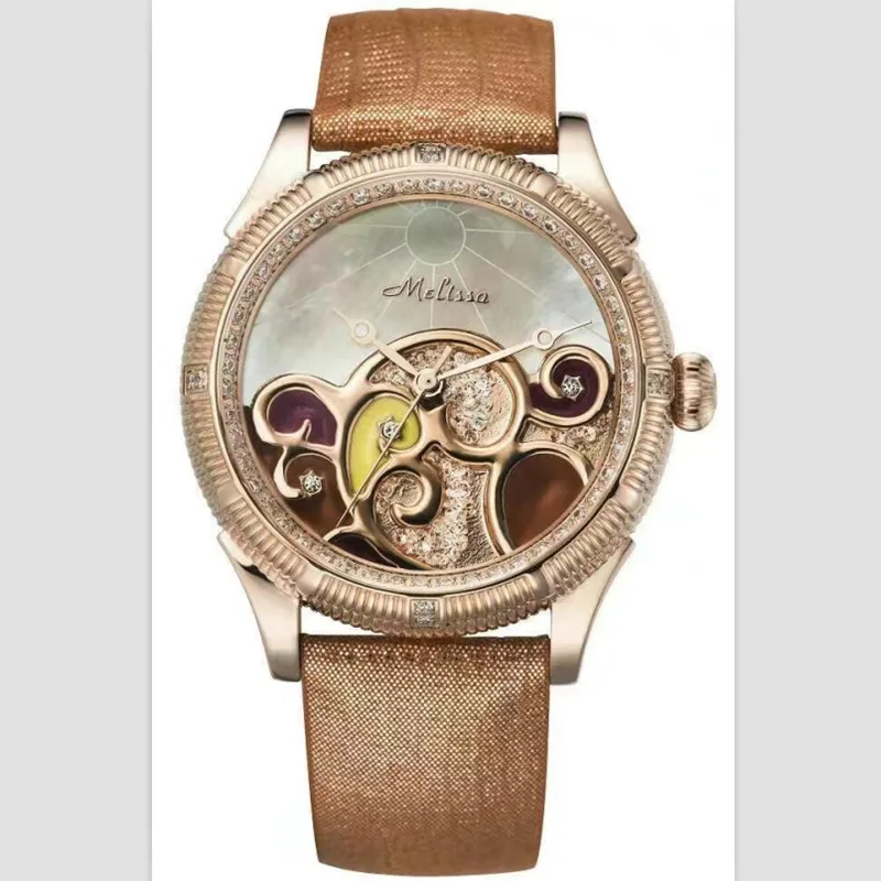 Женские наручные часы с эмалью Melissa винтажные модные из натуральной кожи