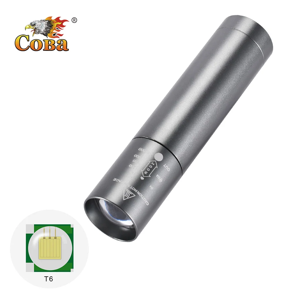 

Coba flashlight led zoomable 5000lm power bank waterproof torch T6 light usb rechargeable tactical flashlight 3 modes