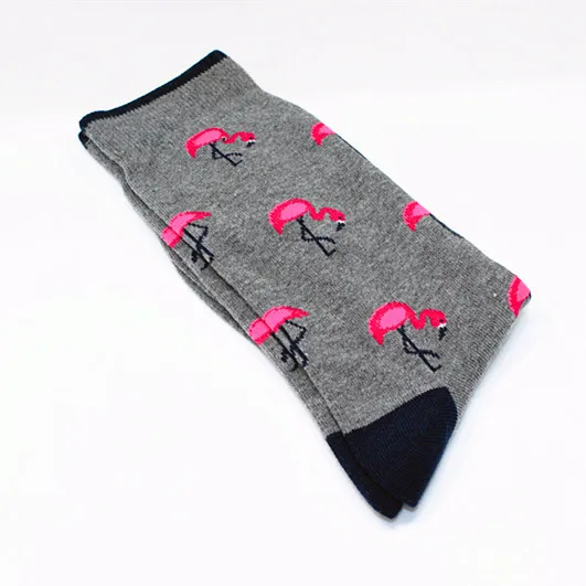 Fashion cotton fashion hip hop men's socks trend Harajuku shark tiger flamingo skateboard happy socks men's Christmas gift socks - Цвет: 6